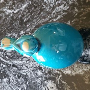 Glazed ceramic blue bird on egg, new!